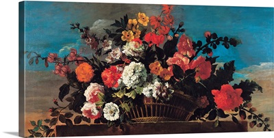 Wicker Basket of Flowers