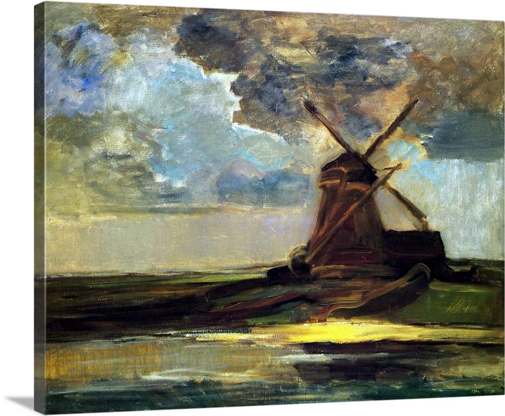 Windmill in the Gein, c.1906-07 (originally oil on canvas) by Mondrian, Piet (1872-1944)