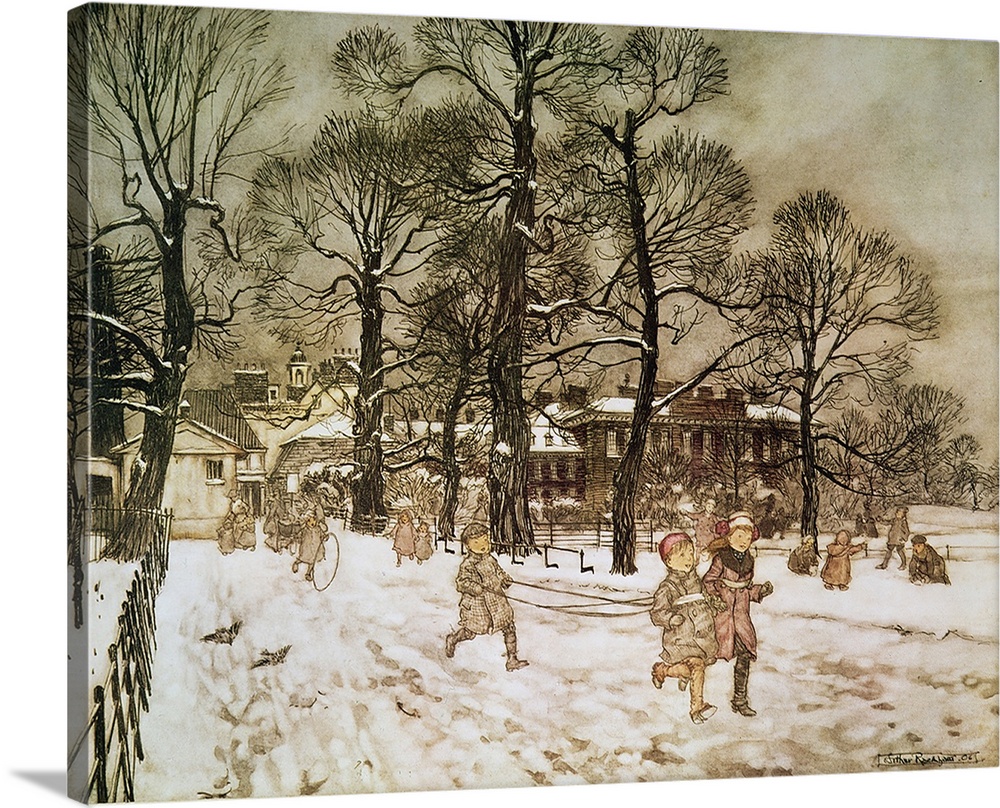 BAL14280 Winter in Kensington Gardens from 'Peter Pan in Kensington Gardens' by J.M. Barrie, 1906  by Rackham, Arthur (186...
