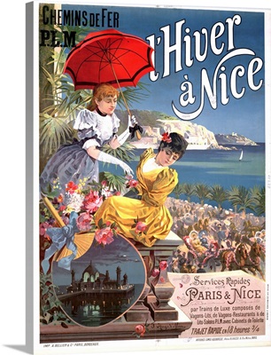Winter in Nice', poster advertising P.L.M trains