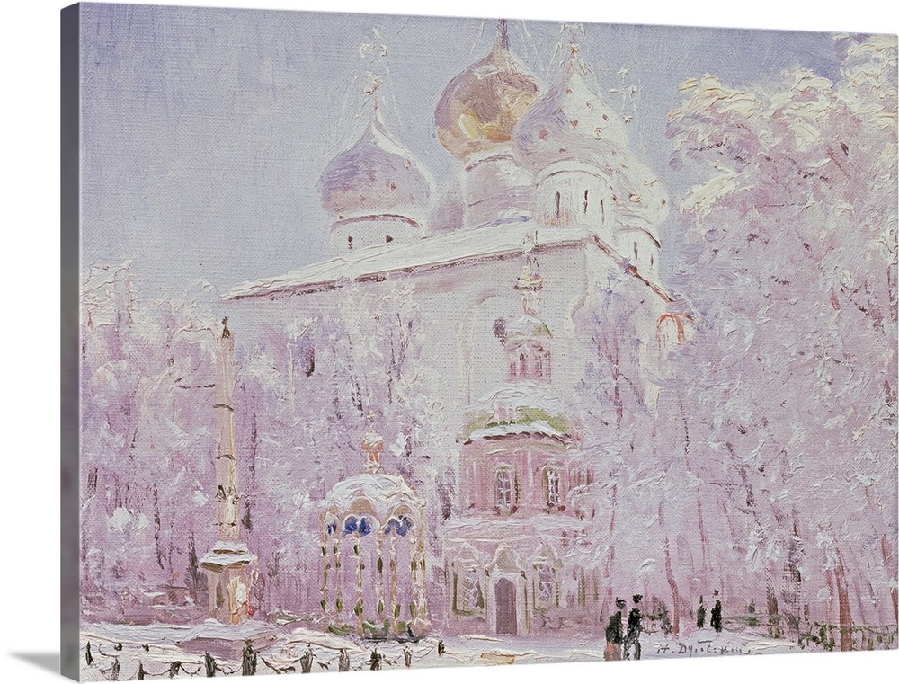 BAL153676 Winter in the Trinity-St. Sergius Lavra in Sergiyev Posad, c.1910 (oil on canvas)  by Dubovskoy, Nikolay Nikanor...