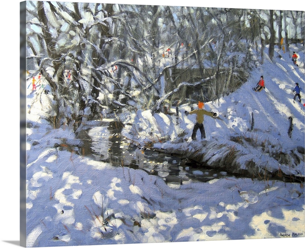 Winter Stream, Derbyshire, oil on canvas, by Andrew Macara.