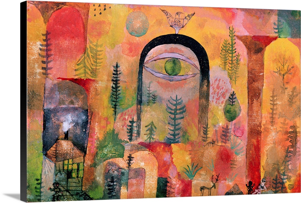 With the Eagle, 1918 (originally w/c on primed paper on cardboard) by Klee, Paul (1879-1940)