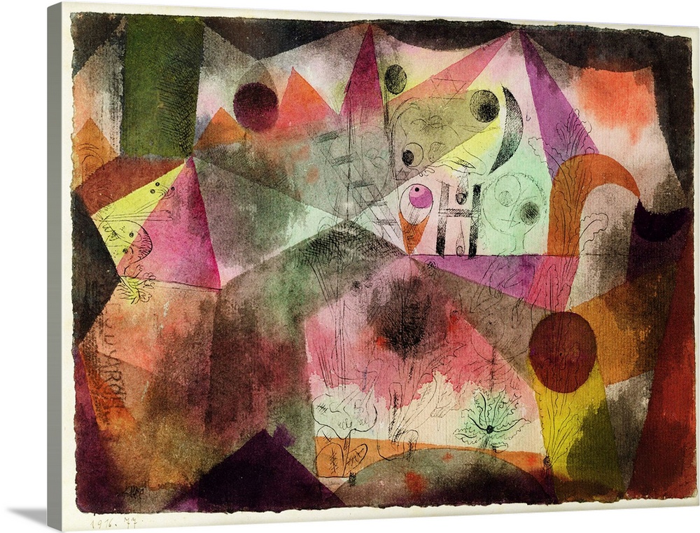 With the H, 1916 (no 77) (originally w/c and pen on paper on cardboard) by Klee, Paul (1879-1940).