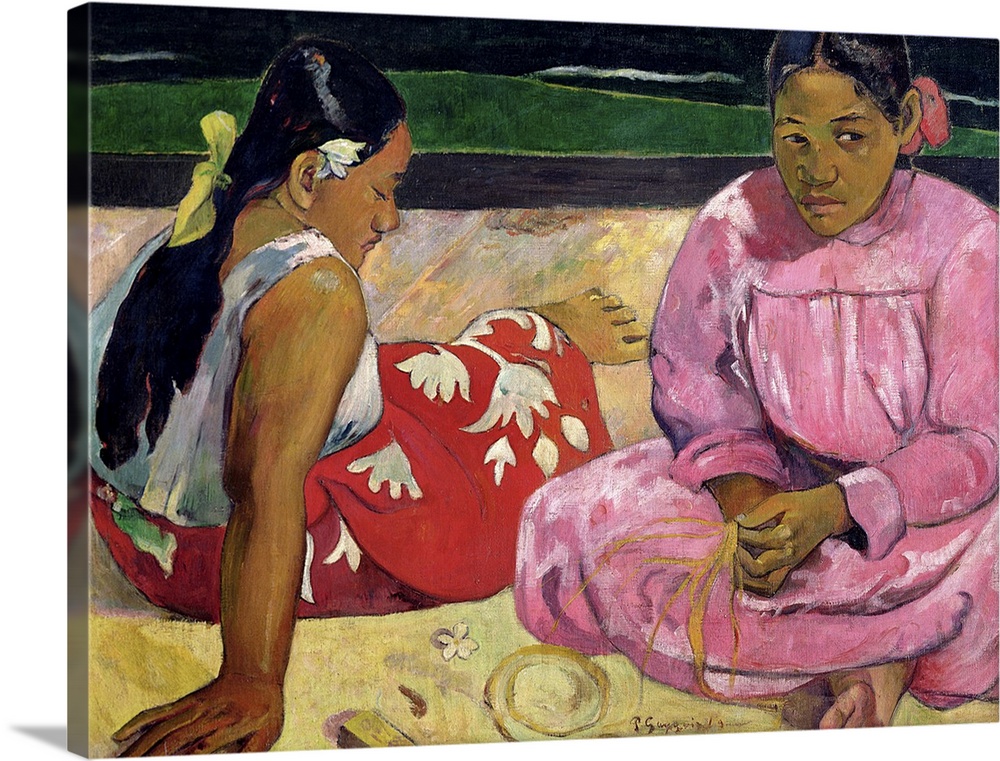 XIR37013 Women of Tahiti, On the Beach, 1891 (oil on canvas)  by Gauguin, Paul (1848-1903); 69x90 cm; Musee d'Orsay, Paris...