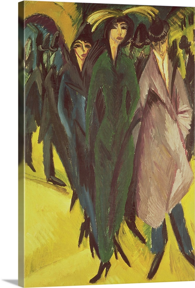 BAL41040 Women on the Street, 1915 (oil on canvas)  by Kirchner, Ernst Ludwig (1880-1938); 126x90 cm; Brucke Museum, Berli...