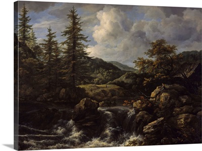 Wooded Landscape With Waterfall, C1665-1670