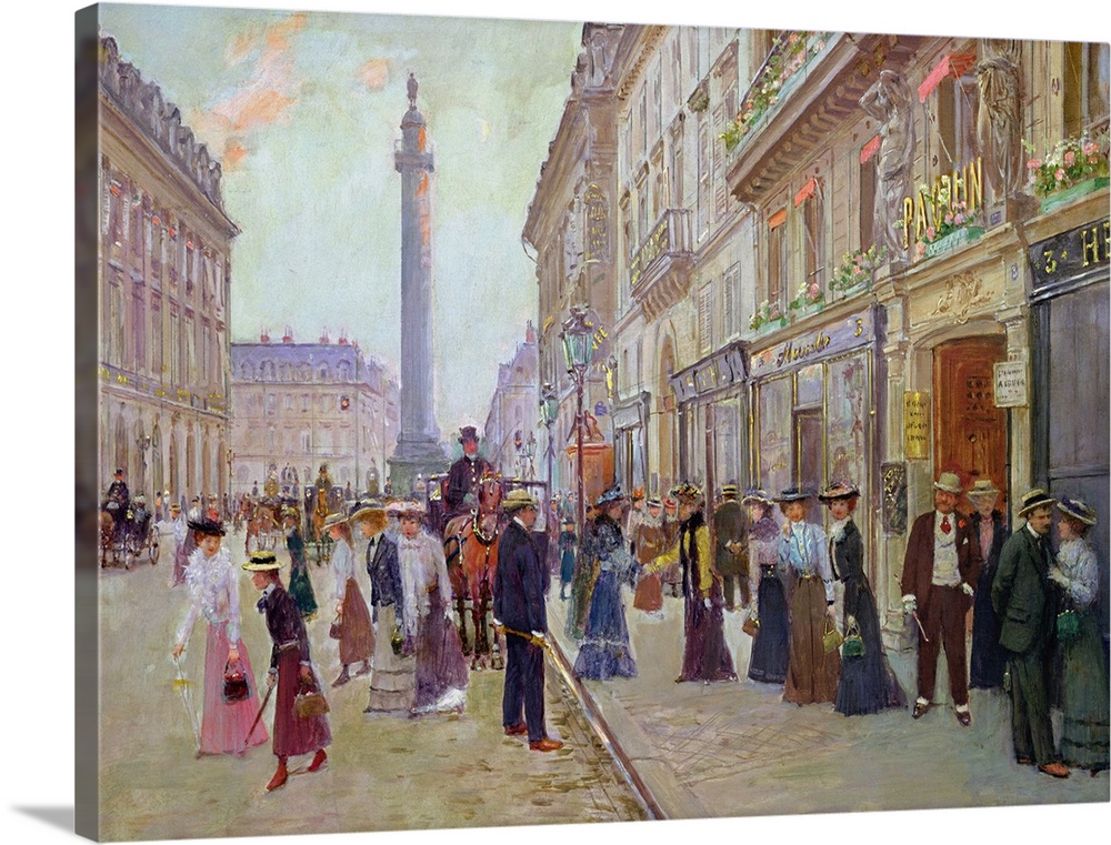 XIR10264 Workers leaving the Maison Paquin, in the rue de la Paix, c.1900 (oil on canvas)  by Beraud, Jean (1849-1935); 42...