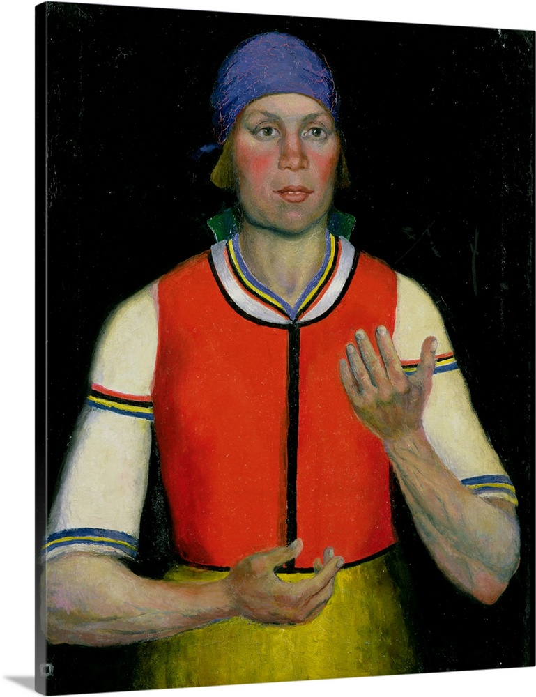 SRM169470 Working Woman, 1933 (oil on canvas) by Malevich, Kazimir Severinovich (1878-1935); 70x58 cm; State Russian Museu...