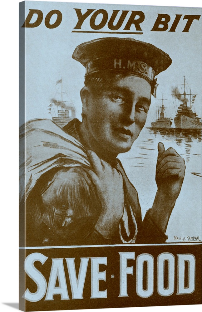 World War 1 Food Economy Poster, 1917 Wall Art, Canvas Prints, Framed ...
