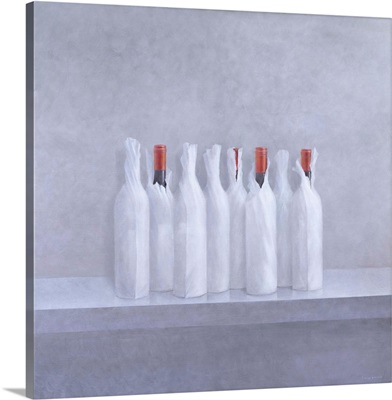 Wrapped bottles on grey, 2005