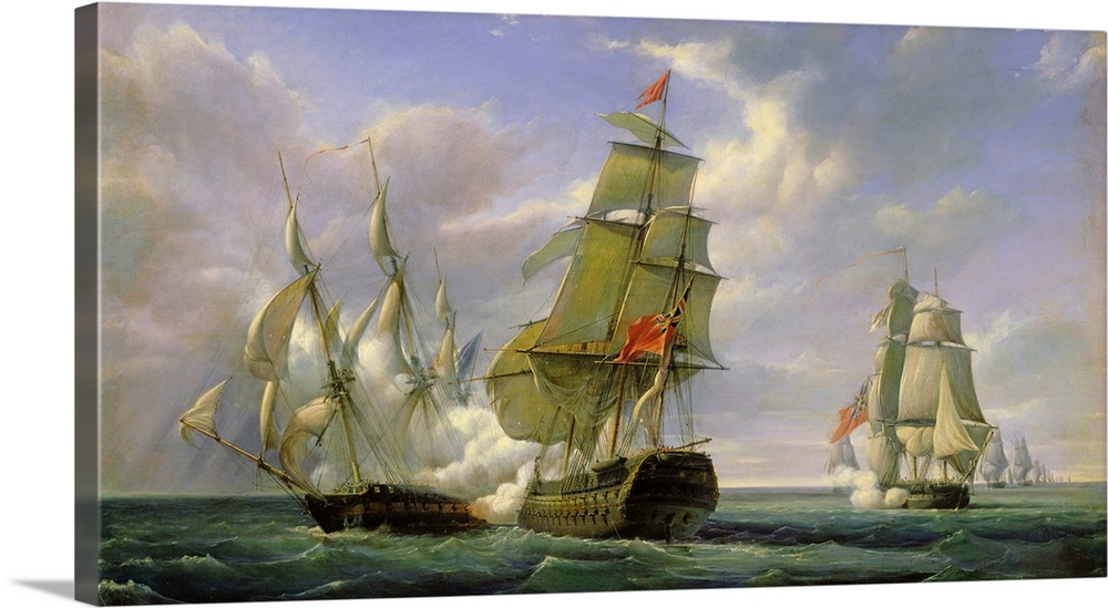 XIR173163 Combat between the French Frigate 'La Canonniere' and the English Vessel 'The Tremendous', 21st April 1806, 1835...