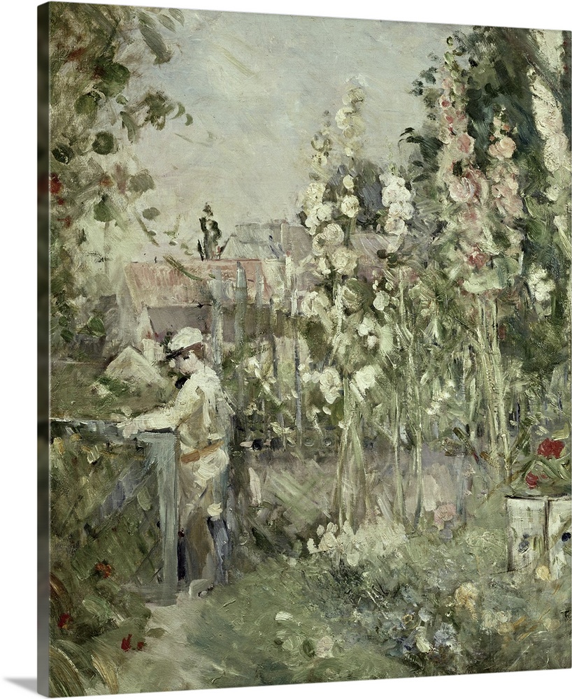 Young Boy in the Hollyhocks
