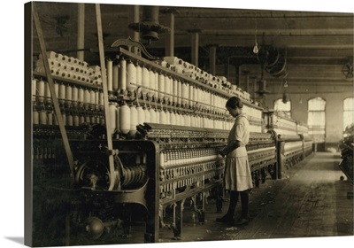 Young Teen Girl Working As Spinner At Cotton Mill, West, Texas, 1913