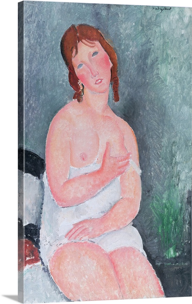 MFA208806 Young Woman in a Shirt, or The Little Milkmaid, 1917-18 (oil on canvas) by Modigliani, Amedeo (1884-1920); 100x6...