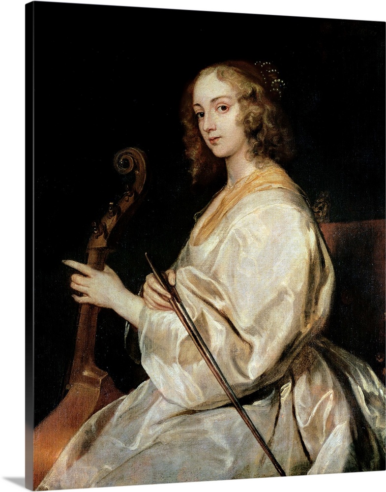 Young Woman Playing a Viola da Gamba