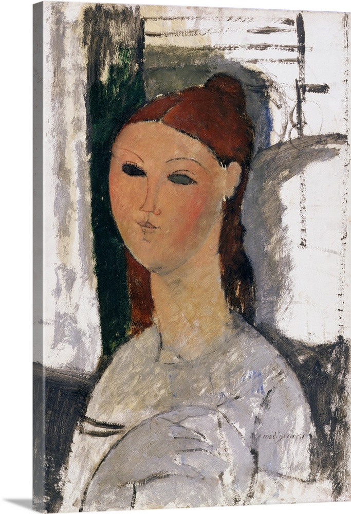 Young Woman, Seated, c.1915 (oil on canvas); by Modigliani, Amedeo (1884-1920) Fitzwilliam Museum, University of Cambridge...