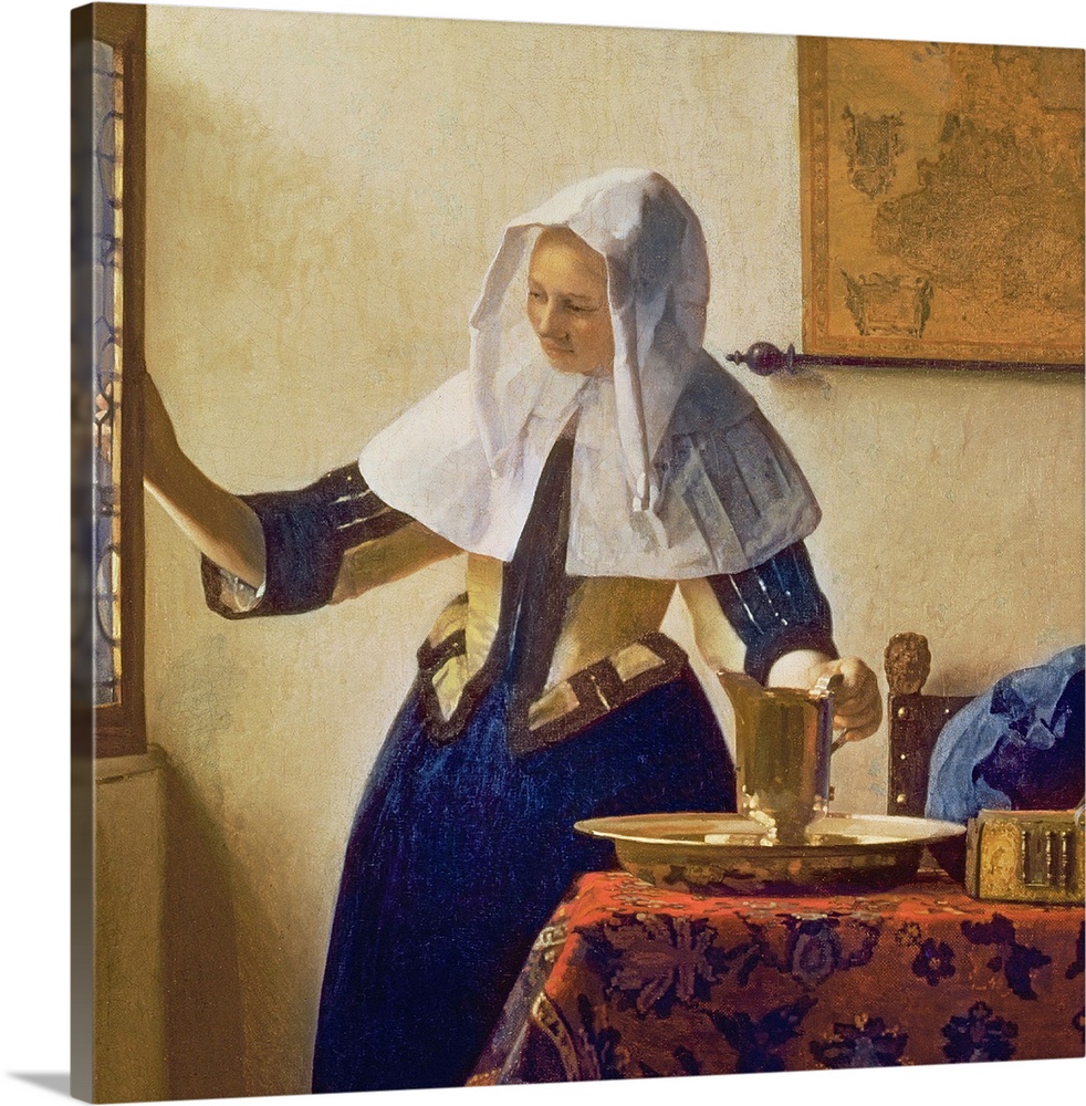 XIR73587 Young Woman with a Water Jug, c.1662 (oil on canvas)  by Vermeer, Jan (1632-75); 40.6x45.7 cm; Metropolitan Museu...