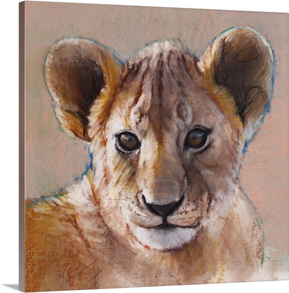 Youngest Cub, Masai Mara, 2019. Originally conte and pastel on paper.