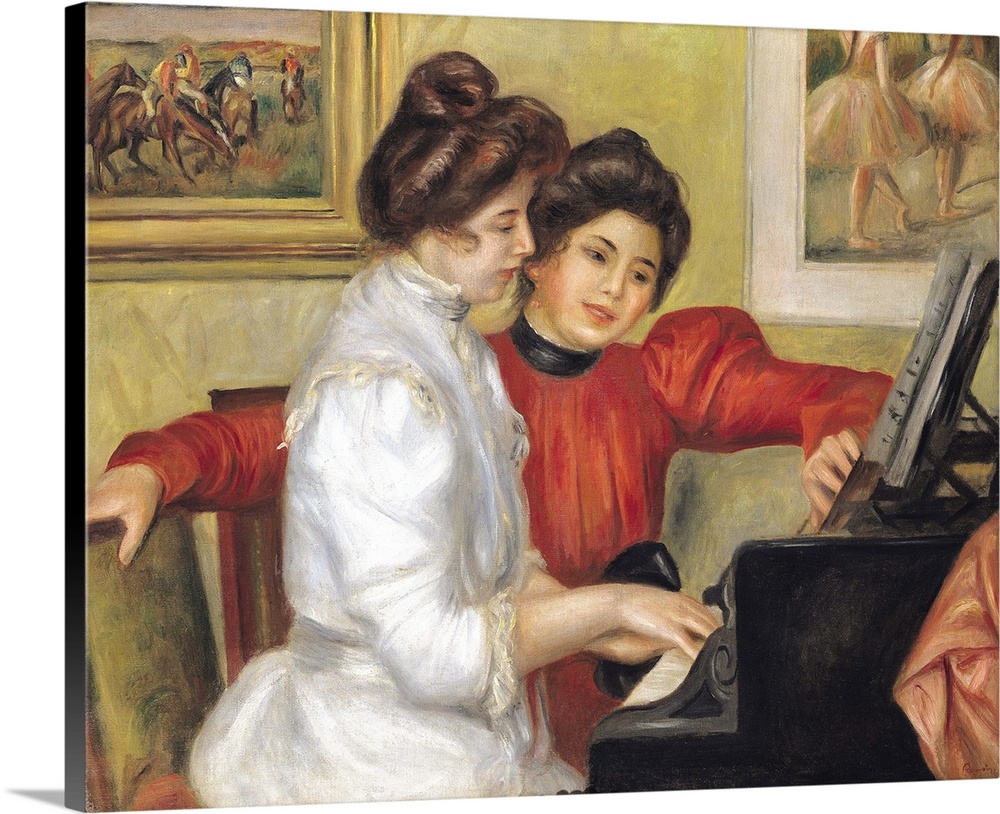 XIR77255 Yvonne and Christine Lerolle at the piano, 1897 (oil on canvas); by Renoir, Pierre Auguste (1841-1919); 73x92 cm;...