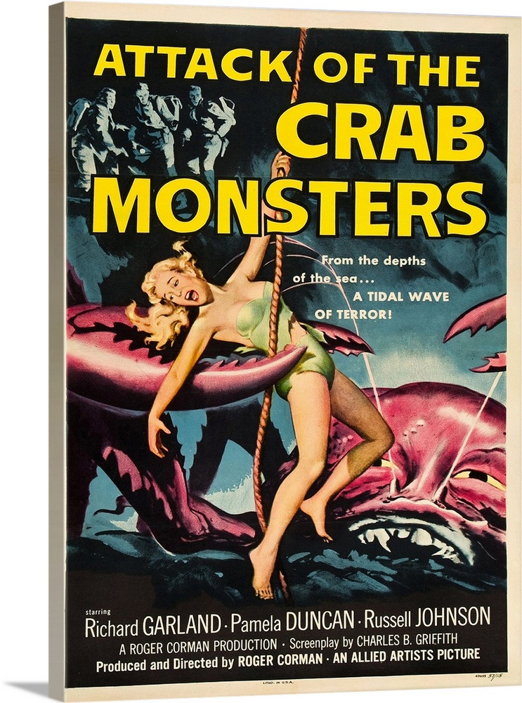 Vintage movies poster for Attack Of The Crab Monsters.