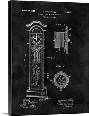 Automatic Clock Winding Mechanism, 1931-Black