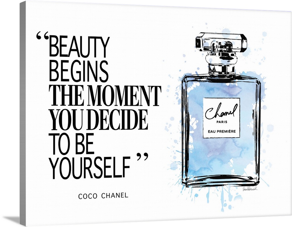 Decorative artwork with the words: Beauty begins the moment you decide to be yourself.
