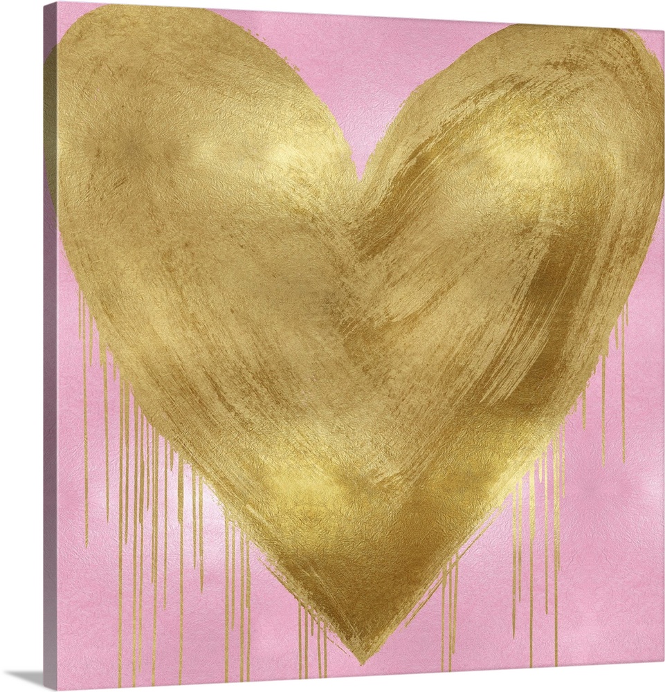 Big Hearted Gold on Pink