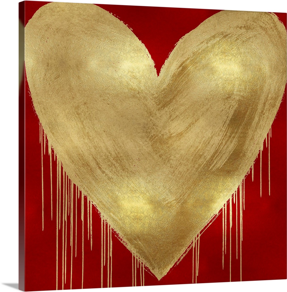 Big Hearted Gold on Red