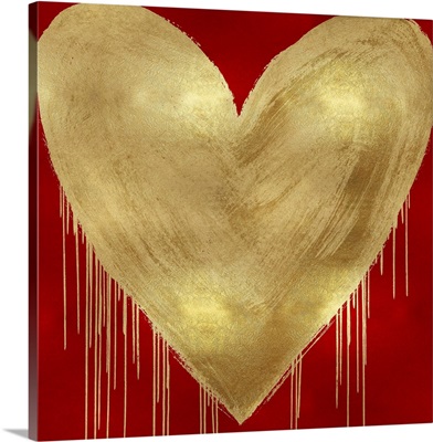 Big Hearted Gold on Red