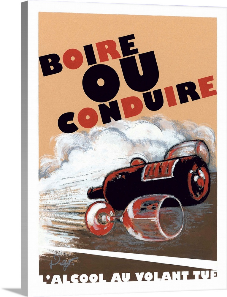 Vintage French poster for Boire ou Conduire