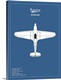 image thumbnail of Black and white diagram of a BP Hawker Hurricane with written information at the bottom, on a blue background.