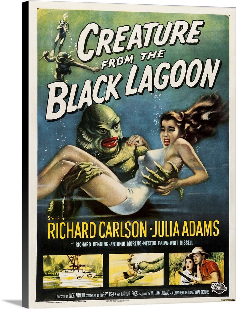 Vintage movie poster for "Creature From The Black Lagoon"
