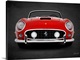 image thumbnail of Photograph of a red Ferrari 250 GT printed on a black background with a dark vignette.
