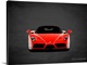 image thumbnail of Photograph of a red Ferrari Enzo printed on a black background with a dark vignette.