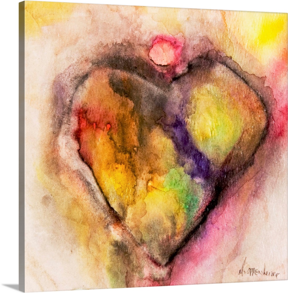 Watercolor Hearts Wall Art, Canvas Prints, Framed Prints, Wall Peels