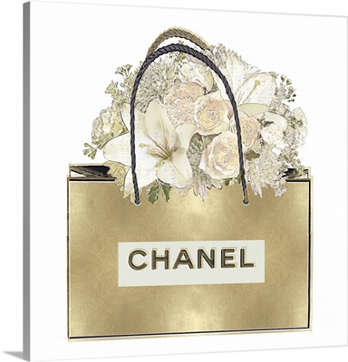 Gold Bag with Floral Bouquet