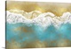 image thumbnail of One artwork in a series of aerial shots of a beach as blue waves break upon a gold shore.