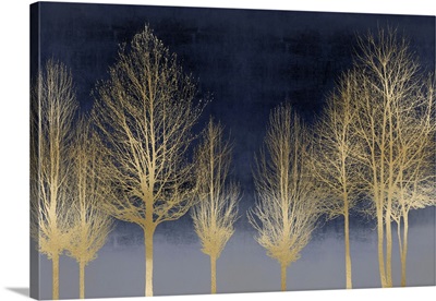 Gold Forest on Blue