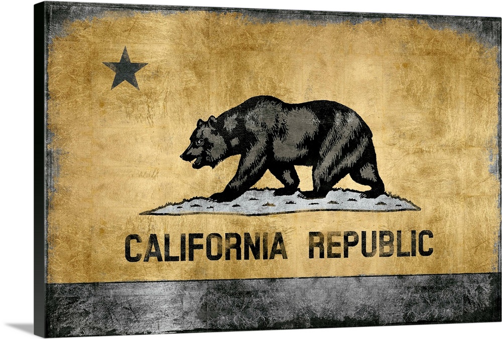 The California state flag in golf and silver.