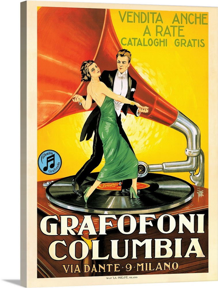 Vintage advertisement of Grafofoni Columbia, 1920 ca