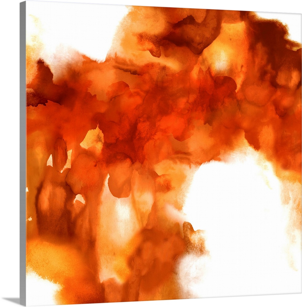 Square abstract art with shades of orange on a solid white background.