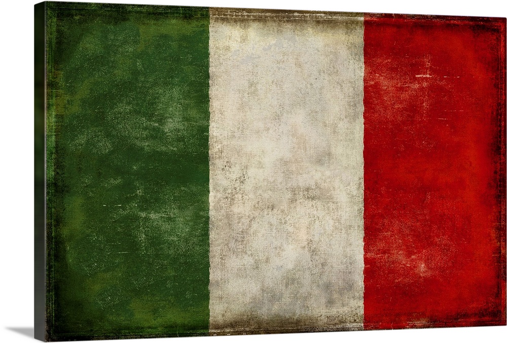 Weathered flag of Italy.