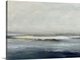 image thumbnail of Contemporary abstract artwork of blue and gray colors that resemble landscape with a horizon line.