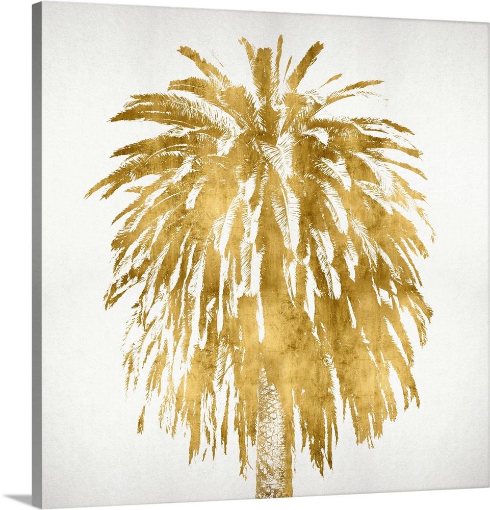 Gold palm tree on a white background.