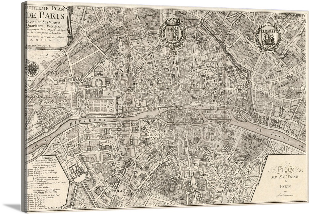 Vintage map of Paris.