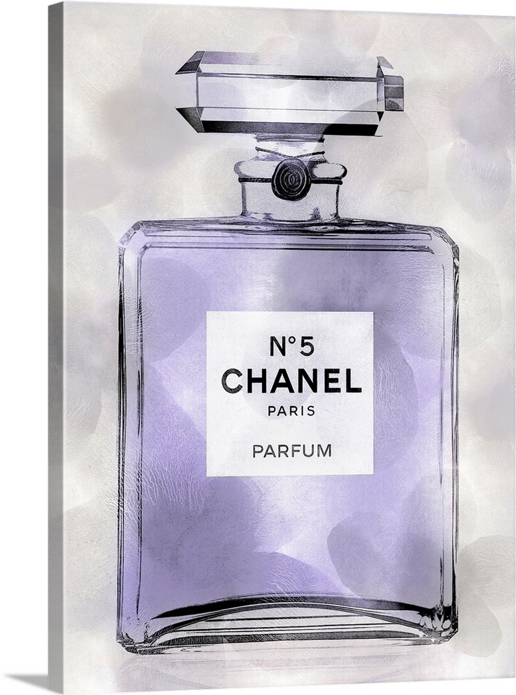 Purple Perfume Bottle Solid-Faced Canvas Print