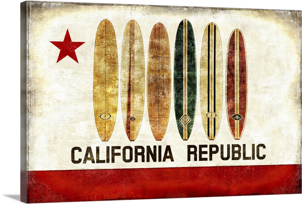 The California state flag with surf boards instead of the grizzly bear.