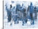 image thumbnail of Abstract painting in textured colors of blue, black, white and gray.