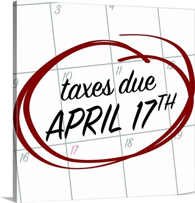 Calendar - Tax Day - Square